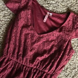 Classy Maroon Lace Dress